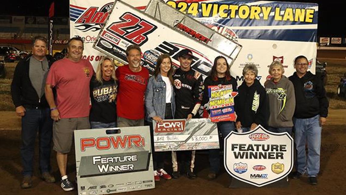 Jake Bubak Battles to Late-Race Win in Night Two JHDMM with POWRi 410 Outlaw Sprints