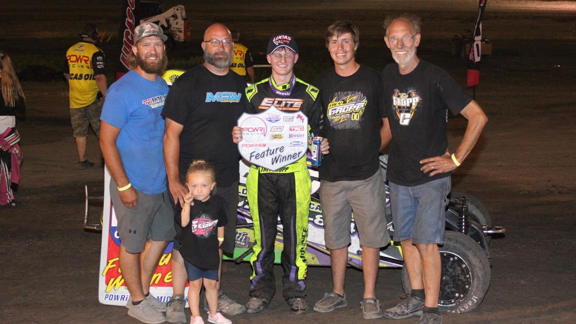 Trey Gropp Claims First POWRi Lucas Oil West Midget League Victory