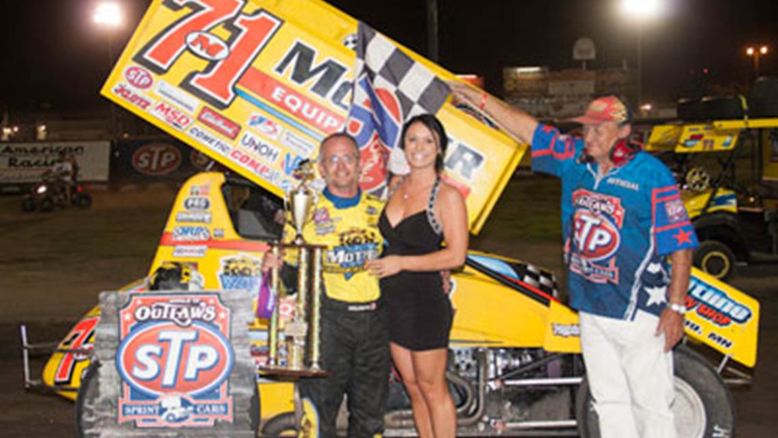 Saldana Captures His First World of Outlaws STP Sprint Car Series Victory of the Season