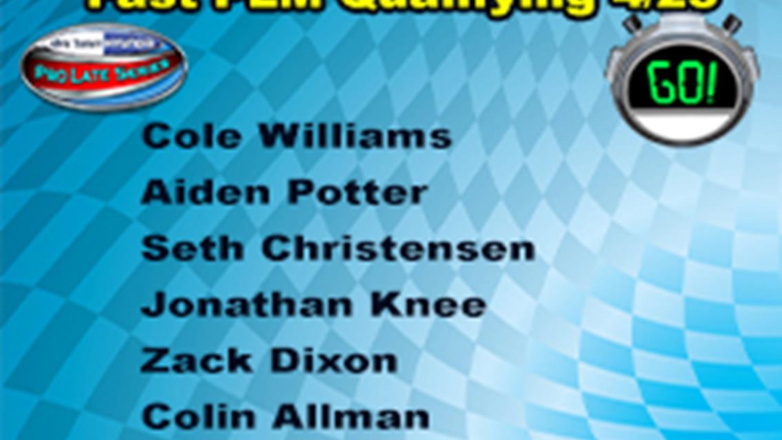 Qualifying     Results prior to redraw.