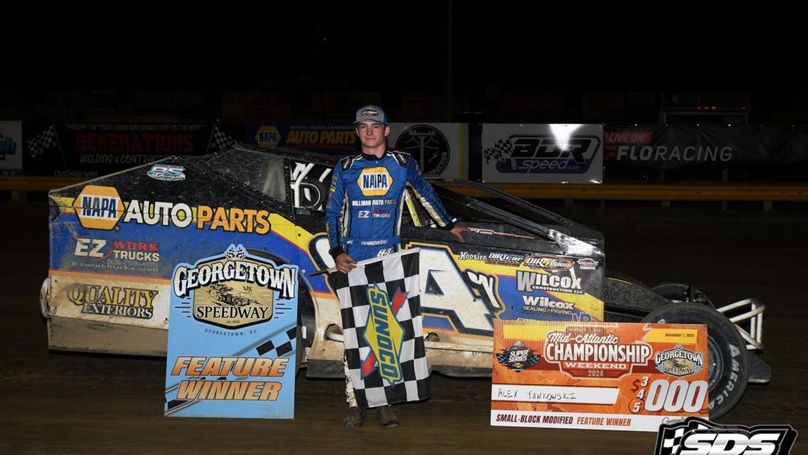 “Kid Rocket” Alex Yankowski soars to Small Block win at Mid-Atlantic Championship at Georgetown Speedway!