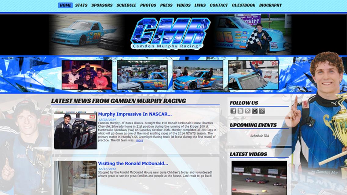 Driver Websites Creates New Website for Camden Murphy Racing