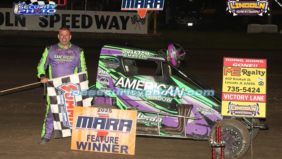 Brian Peterson Takes First Ever Midget Win at Lincoln Speedway in MARA Action