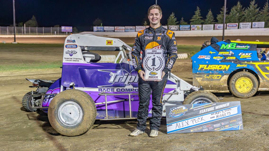 Zane Miner, Samuel Strange, Alex Peck, and Austin Kerrigan victorious at Grays Harbor Raceway