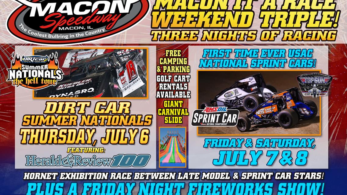Special 2-Day USAC “Top Gun” Ticket Package Now Available for Macon Speedway