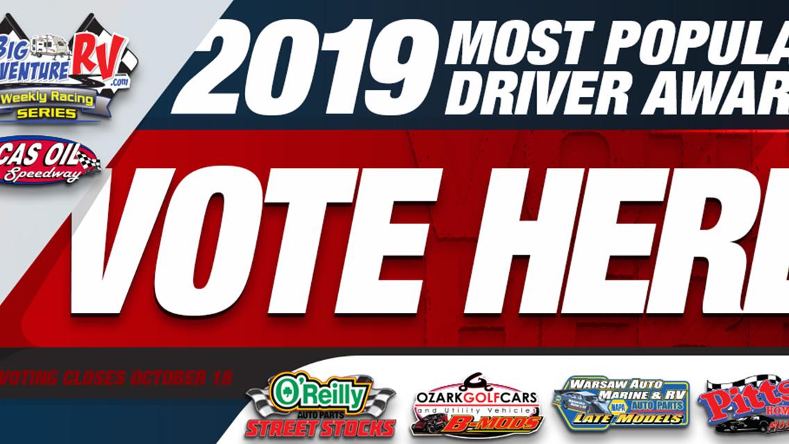 Voting has opened for Lucas Oil Speedway&#39;s annual Most Popular Driver Award