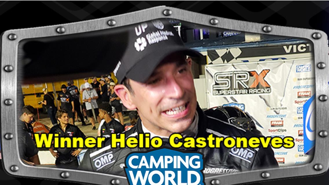 Castroneves Celebrates SRX 75 Victory by Climbing Five Flags Fence
