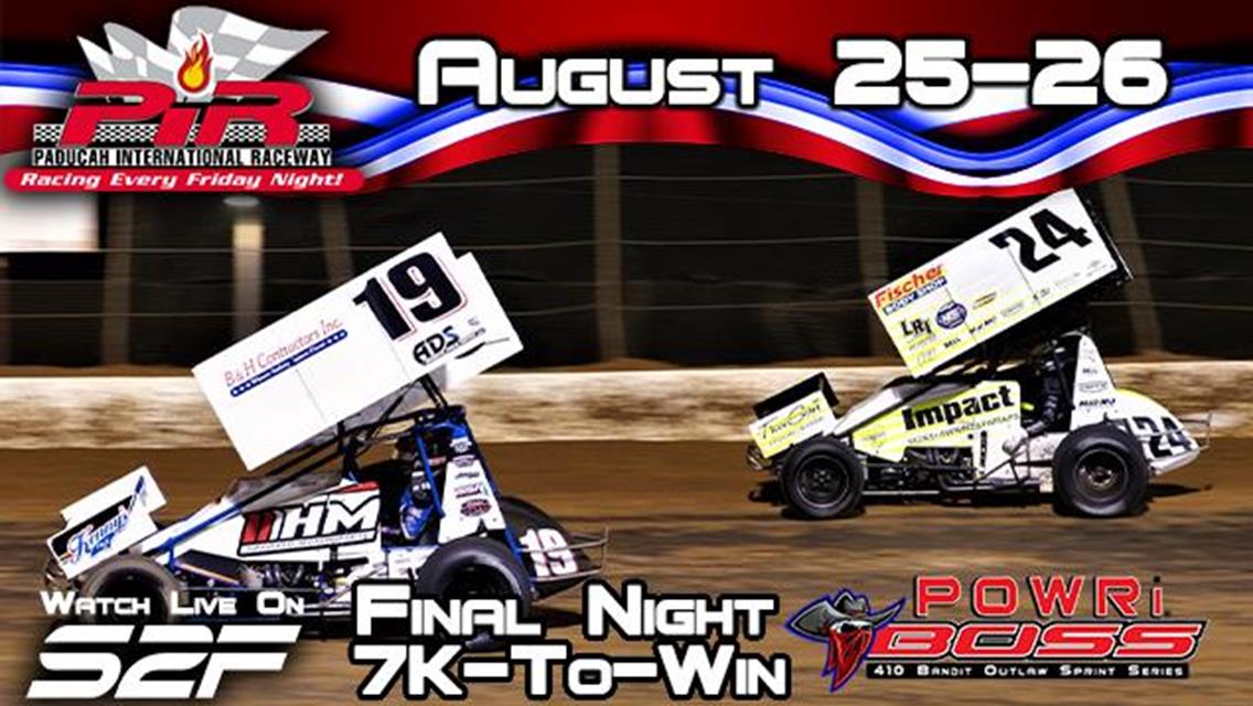 Paducah International Raceway August 25-26 Weekend Approaches for POWRi 410 BOSS