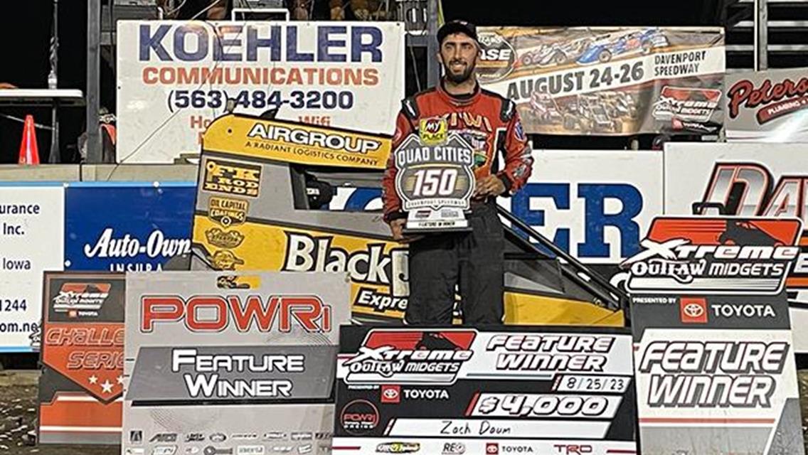 Zach Daum Wins with POWRi/Xtreme Midget at Davenport Speedway