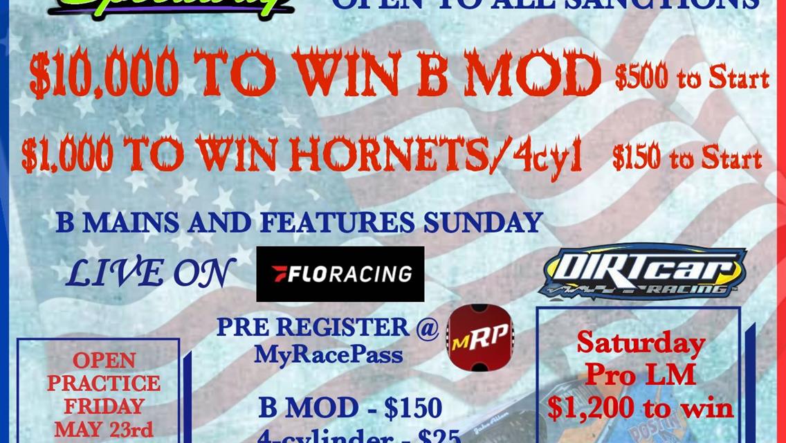 Registration is Live for the 2025 SRS - Spring Nationals $10,000 to win $500 to Start B MODS
