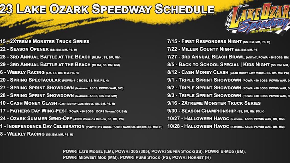 Added Action-Packed Season Schedule for Lake Ozark Speedway in 2023