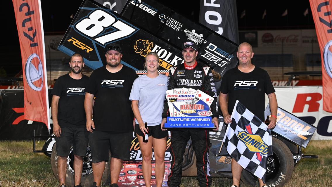 THE DIAMOND DELIVERS: Aaron Reutzel Edges Tanner Thorson in Final Corner to Start Lucas Oil&#39;s Diamond Classic on Top