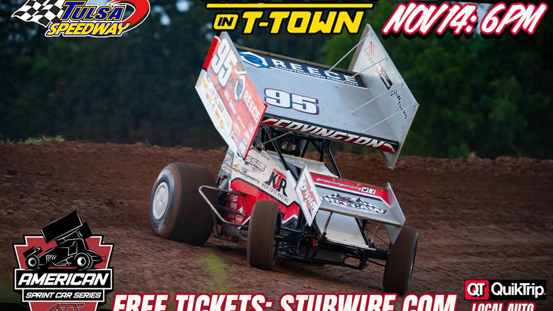 Matt Covington looking for First Win of the Season at Tulsa Speedway Nov 14