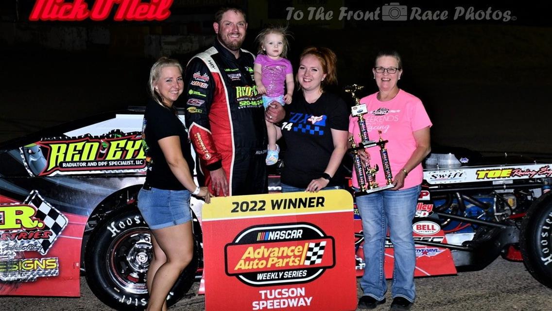 Nick O&#39;Neil competes evening sweep at Tucson Speedway