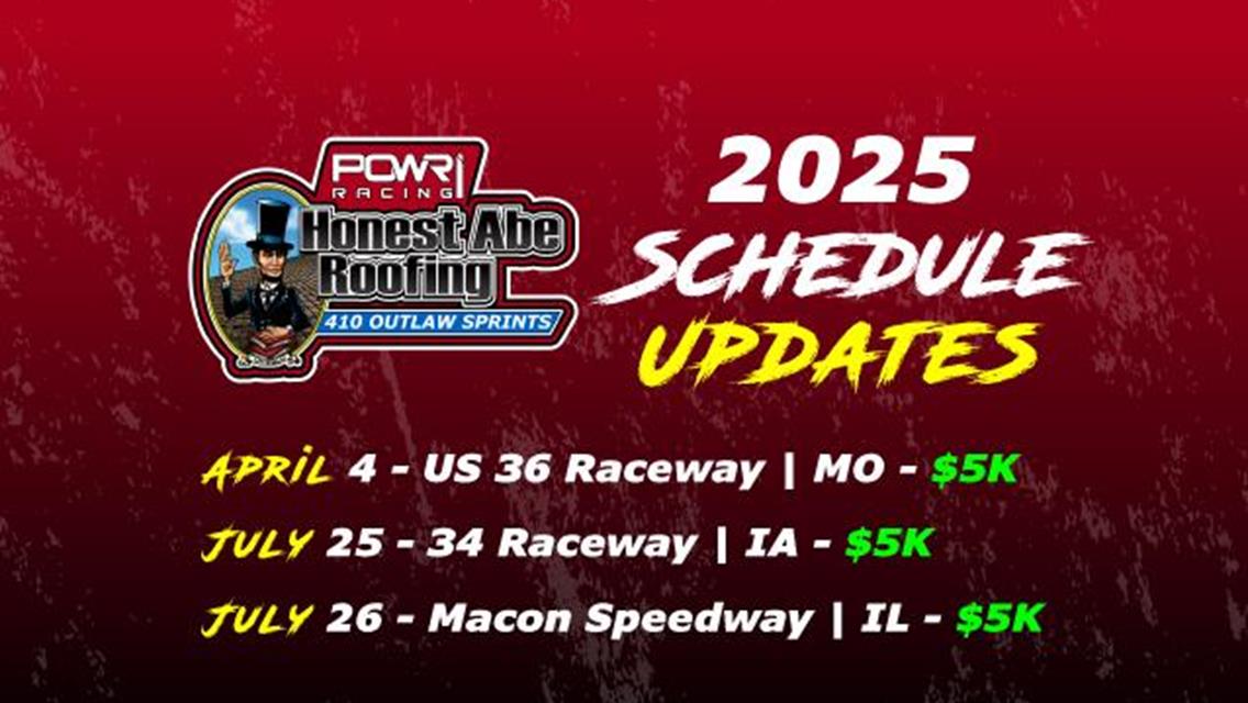 POWRi 410 Outlaw Sprint League 2025 Season Schedule Updates