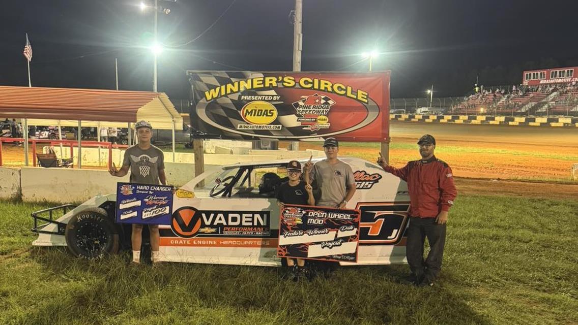 Jason Hollis took PRL Motorsports to victory lane on Friday, July 25 at Pine Ridge Speedway.