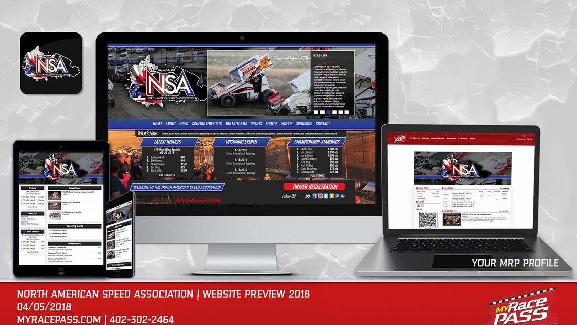 MyRacePass Develops New Series Website for North-American Speed Association