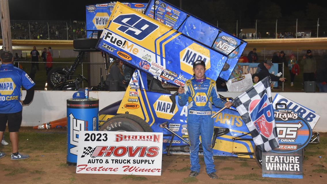 4-TIME CHAMP BRAD SWEET WINS $10,000 WORLD OF OUTLAWS SPRINTS IN SHARON SEASON FINALE FOR 2ND STRAIGHT YEAR; $1000 ECONO MOD SPECIAL TO TY RHOADES