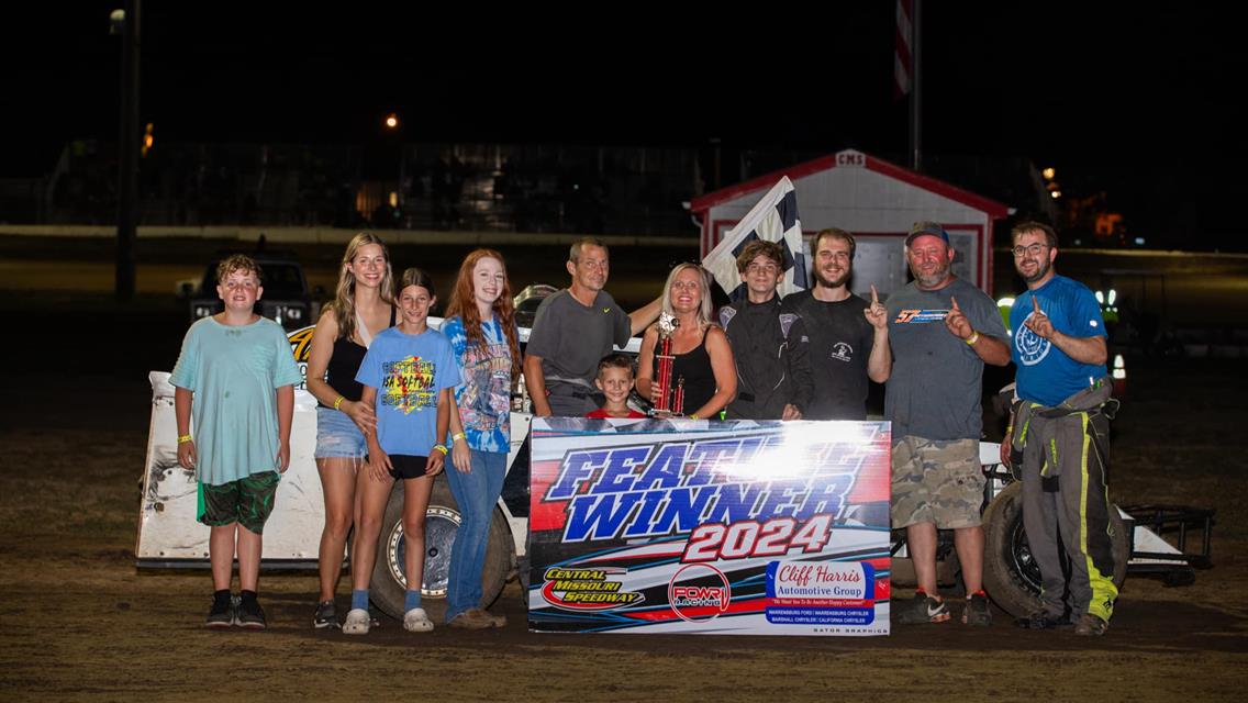 Kid’s Night Victories go to Campbell, Clancy, Russell, and Schultz at Central Missouri Speedway!