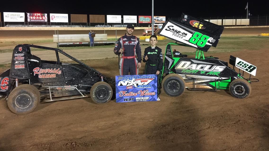 Shebester and Laplante Score Driven Midwest USAC NOW600 National Wins at Wichita Speedway