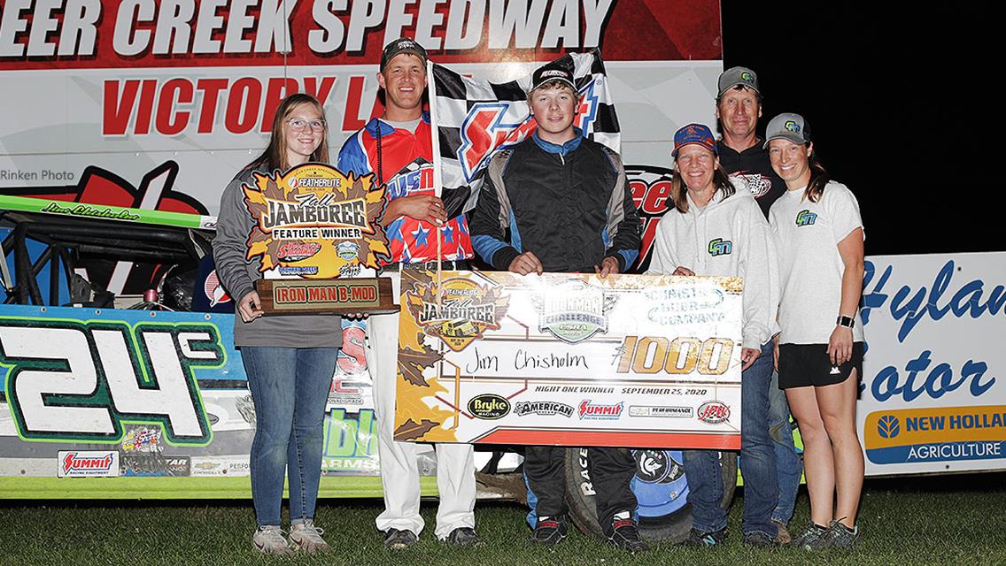 Chisholm charges to Iron Man victory in Featherlite Fall Jamboree lid-lifter