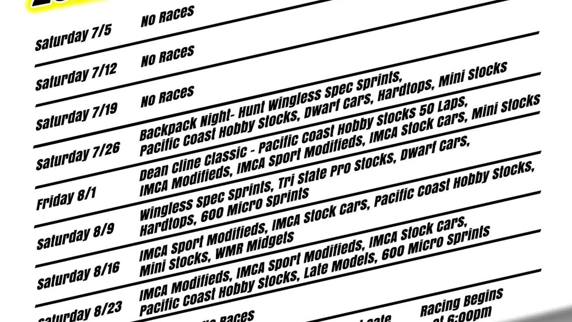 Antioch Speedway Releases Schedule for It&#39;s 65th Championship Season