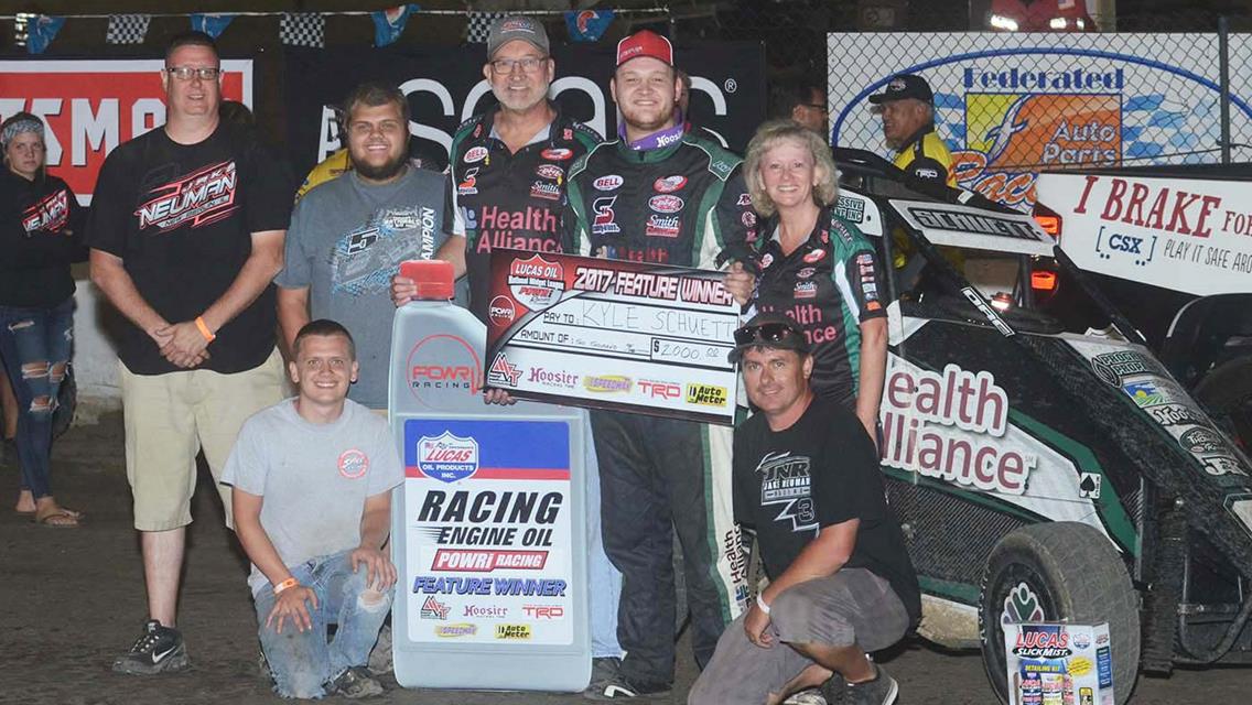 Schuett scores big career first POWRi win at I-55 Raceway