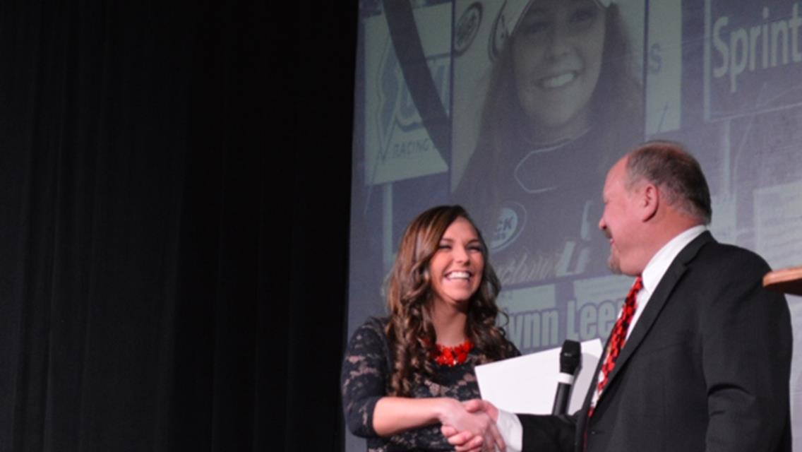 Katlynn Leer is the Holley Performance Rookie of the Year at the 2015 Championship Banquet!