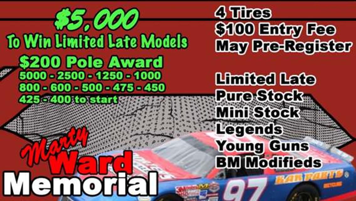 NEXT EVENT: Marty Ward Memorial Friday May 17th 8pm