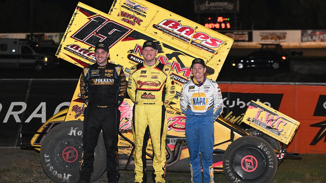 HELLO, YELLOW: Brent Marks Holds off Reutzel &amp; Sweet for Night One Victory at Lakeside Speedway
