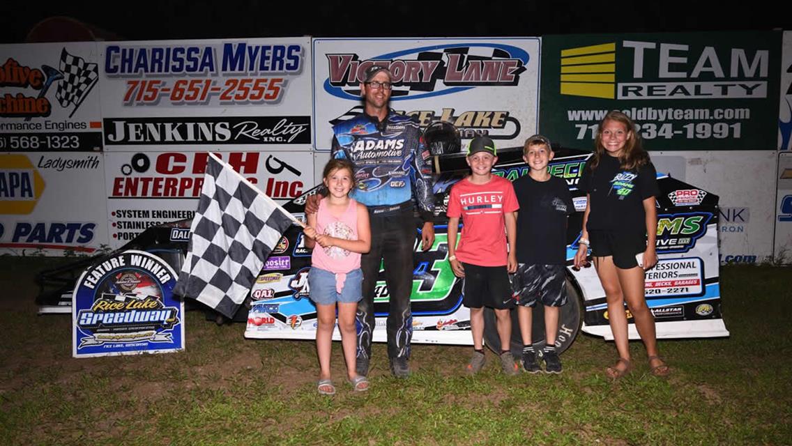 Adams Rules Midwest Modified Field at Rice Lake Speedway
