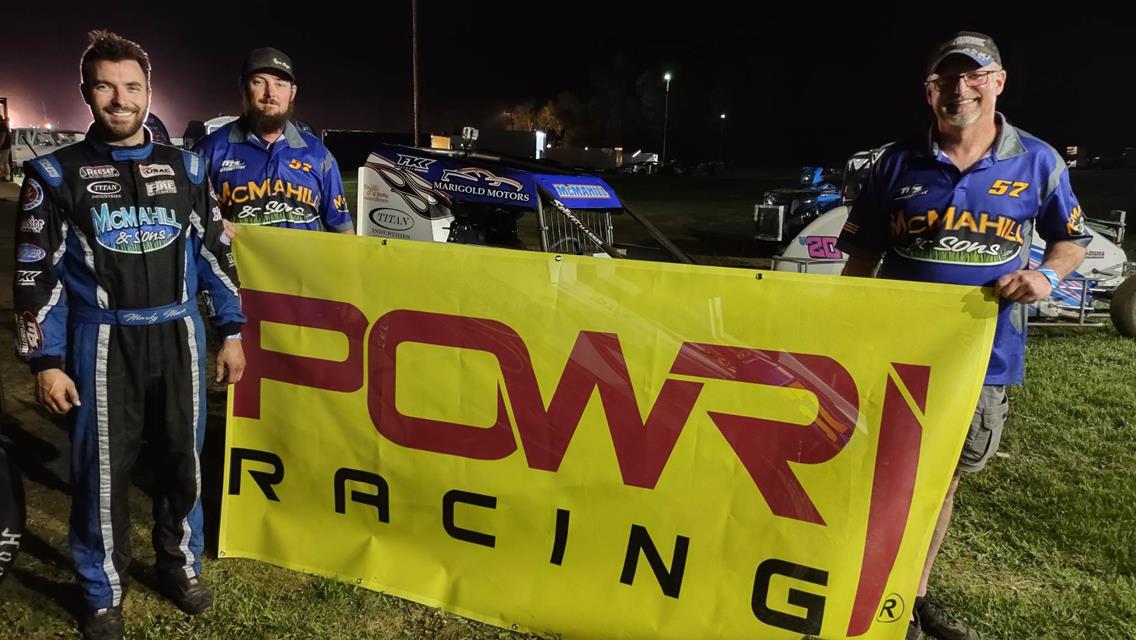 Mark McMahill Earns Inaugural POWRi Illinois Midget Racing Association Victory