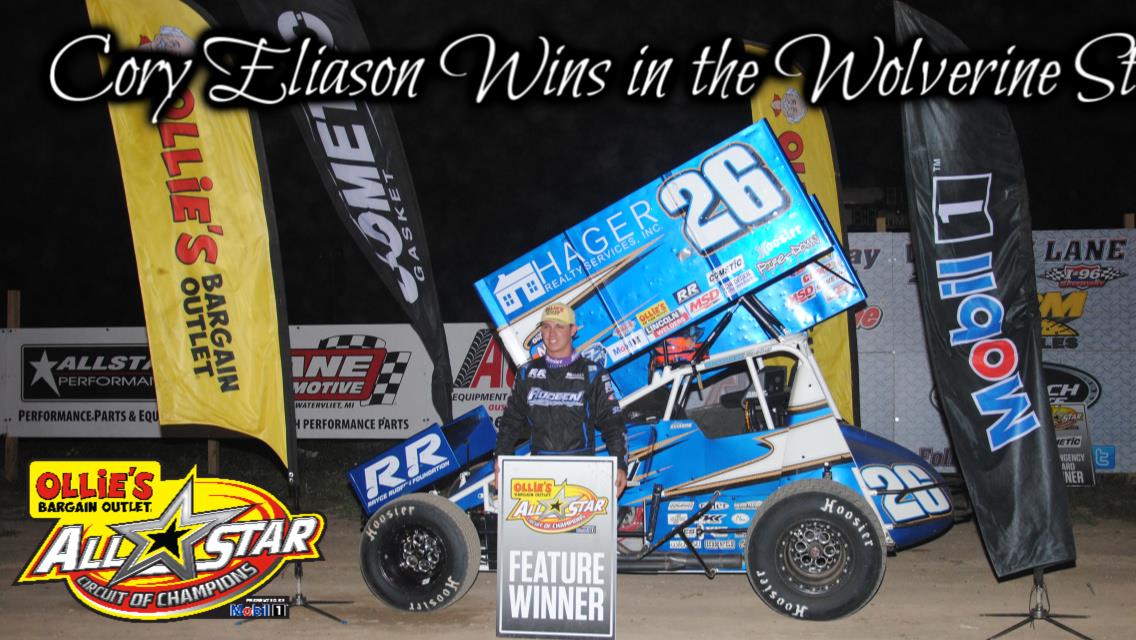 Cory Eliason gets by Dale Blaney to score All Star victory at I-96 Speedway