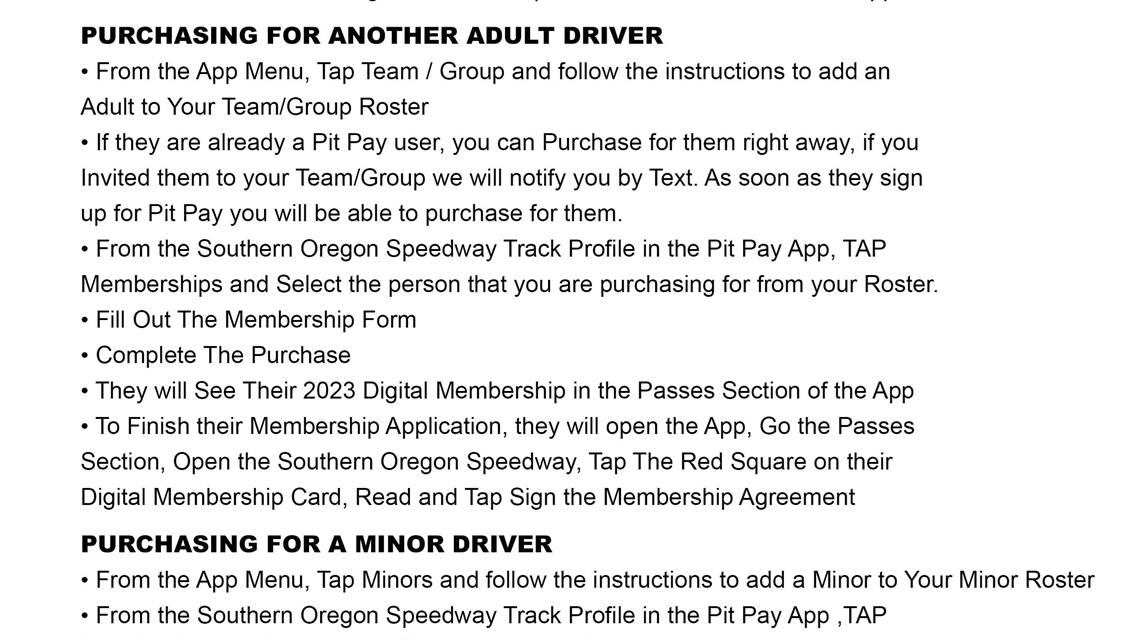 Attention ALL Southern Oregon Speedway Drivers- Registration for Memberships Are READY
