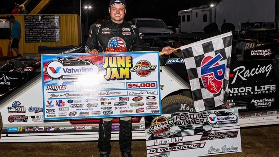 Hudson O&#39;Neal in Victory Lane at Atomic Speedway on June 1.