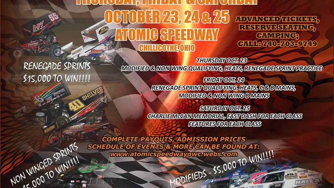 Renegade Sprints Conclude Inaugural Season This Weekend at Atomic Speedway