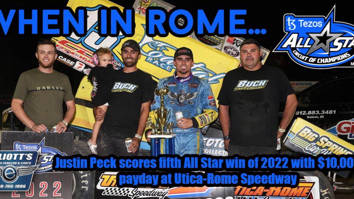 Justin Peck scores fifth All Star win of 2022 with $10,000 payday at Utica-Rome Speedway