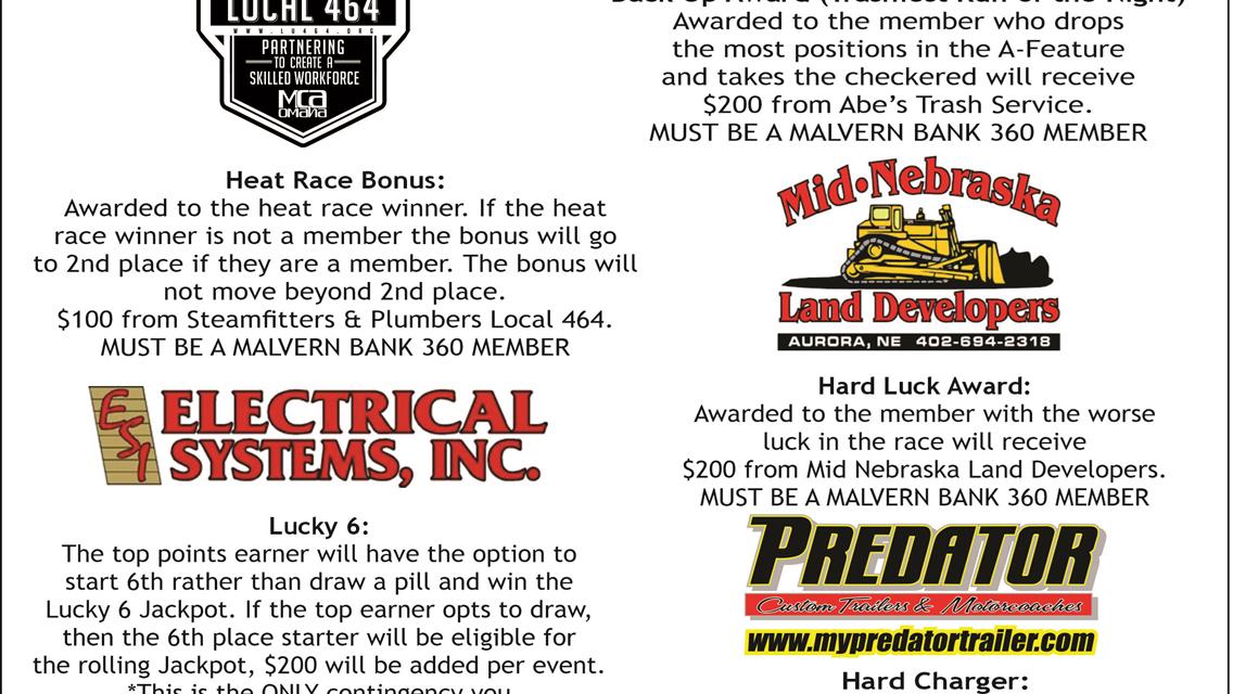 2025 Nightly Member Contingency Bonuses