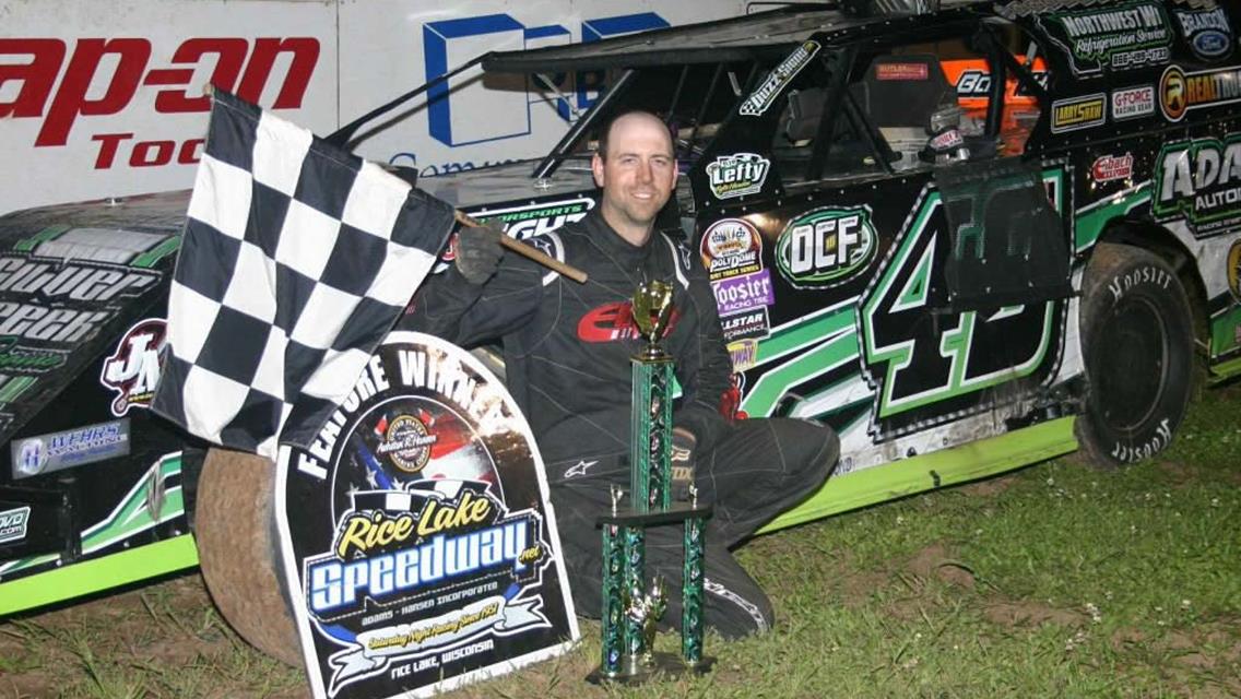 Buzzy Adams Finds Victory Lane at Rice Lake Speedway