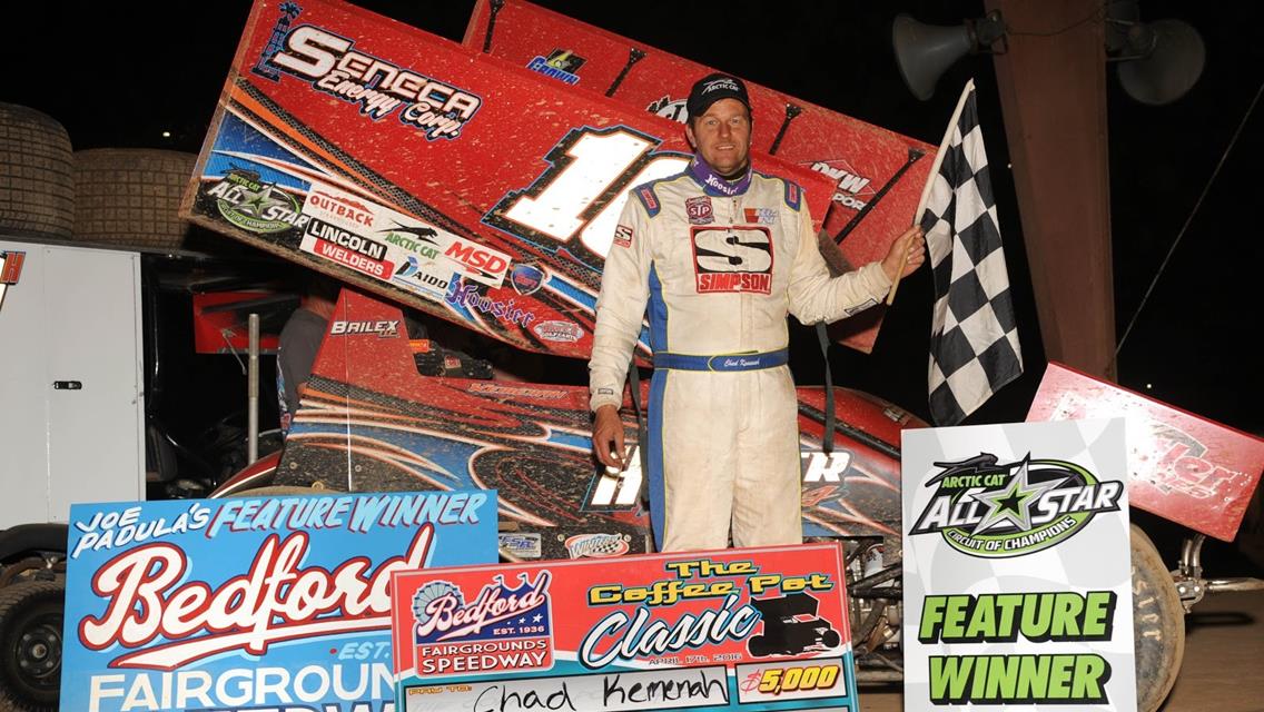 Chad Kemenah Goes Wire-to-Wire at Bedford Speedway with Arctic Cat All Stars