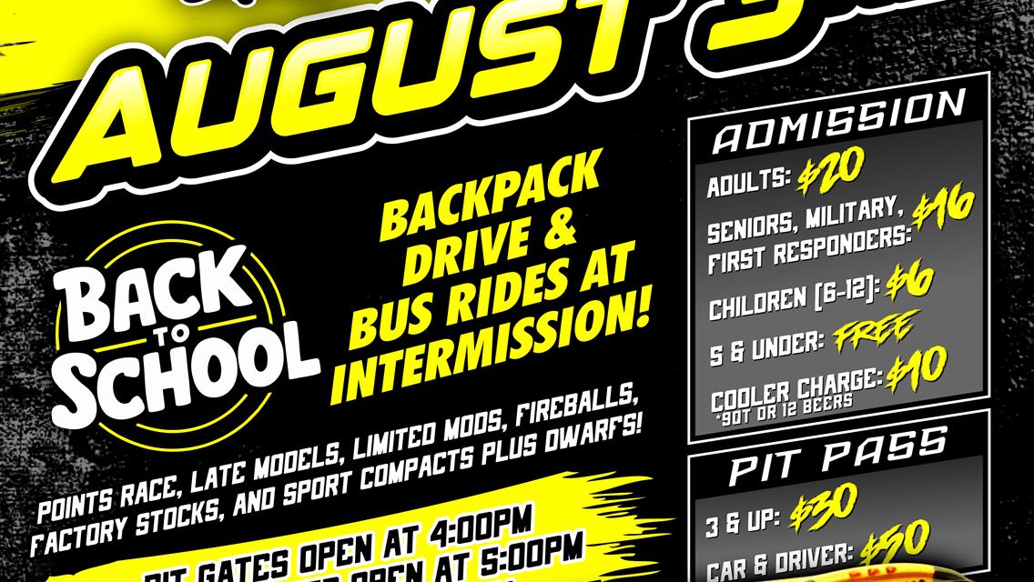 August 3rd.... Going Back, Back, Back to School!