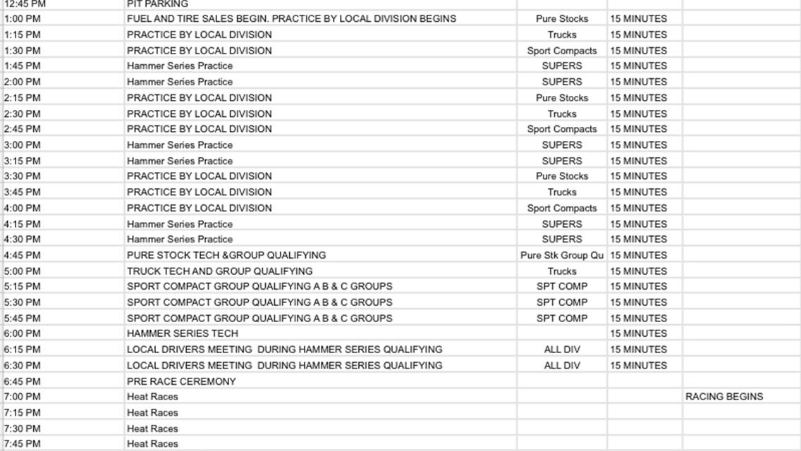 Quad Crown Series Itinerary 6/17/23