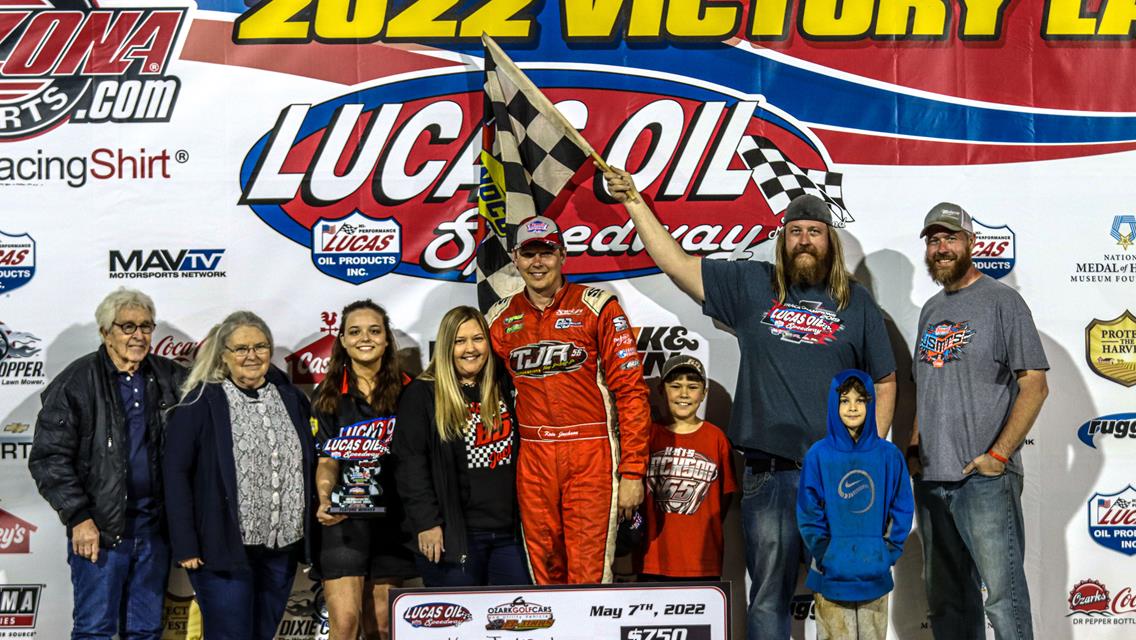 Jackson&#39;s late pass sends six-time Lucas Oil Speedway track champ to USRA B-Mod feature win
