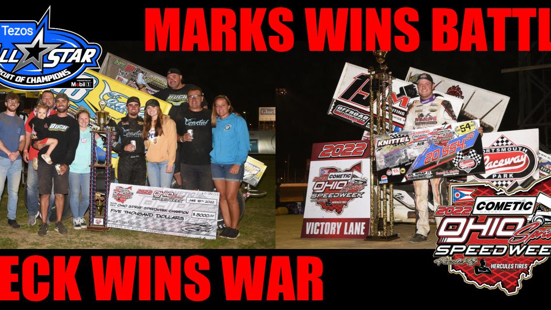Brent Marks earns Dean Knittel Memorial title at Portsmouth; Justin Peck claims 2022 Ohio Sprint Speedweek championship