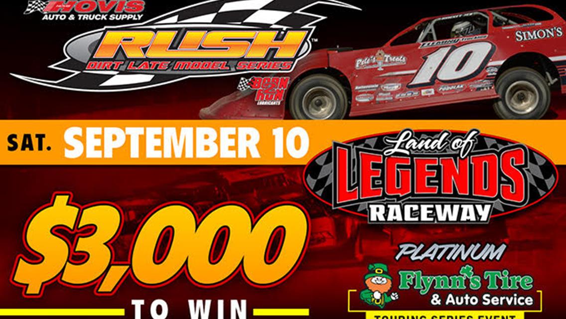 LAND OF LEGENDS SET TO HOST HOVIS RUSH LATE MODEL FLYNN&#39;S TIRE TOUR FOR THE 1ST TIME EVER ON SATURDAY