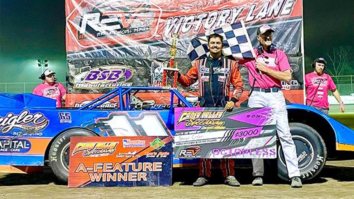 Sawyer Crigler Captures ‘Octopless’ Checkers in Revival Dirt Late Model Series at Caney Valley Speedway