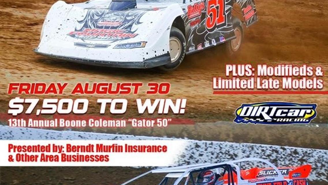 Boone Coleman Memorial Gator 50 for Valvoline American Late Model Iron-Man Series Fueled by VP Racing Fuels at Portsmouth Raceway Park Friday August 3