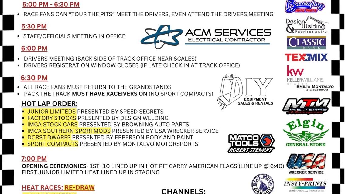 July 19, 2025 Race Day Information