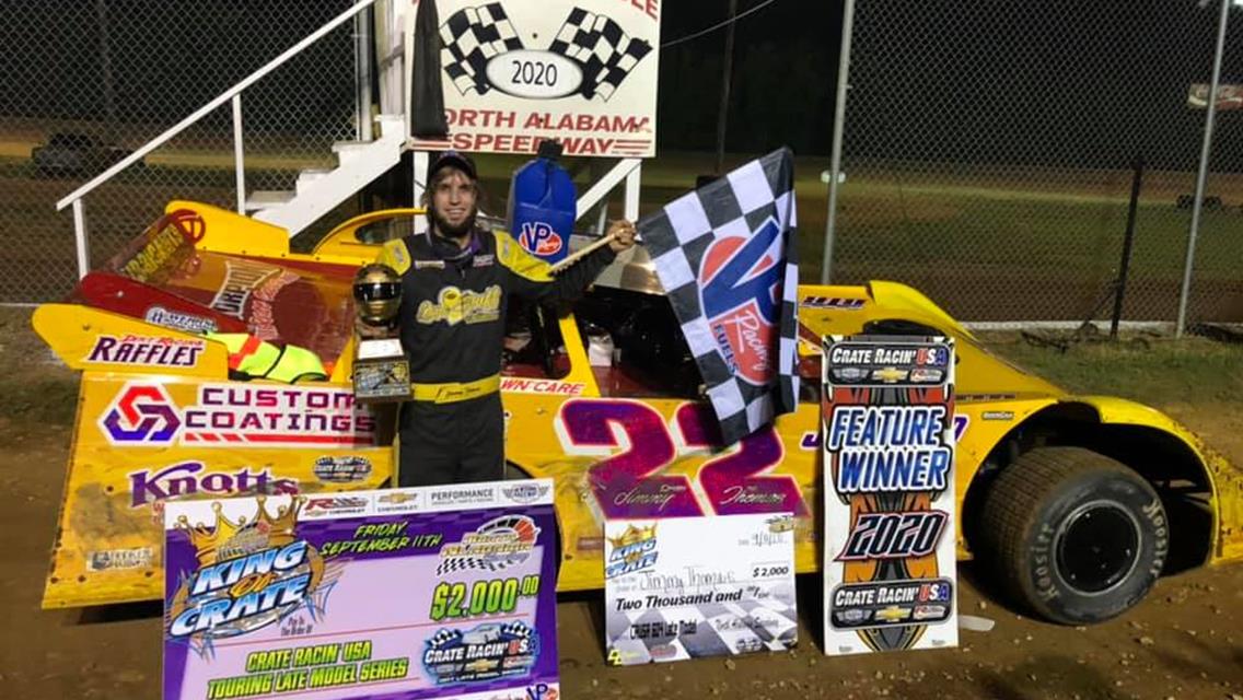 THOMAS WIRE-TO-WIRE IN NIGHT 1 FOR KING OF CRATE AT NORTH ALABAMA