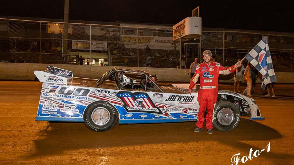 Spencer Hughes won in the Street Stock ranks at Whynot Motorsports Park.